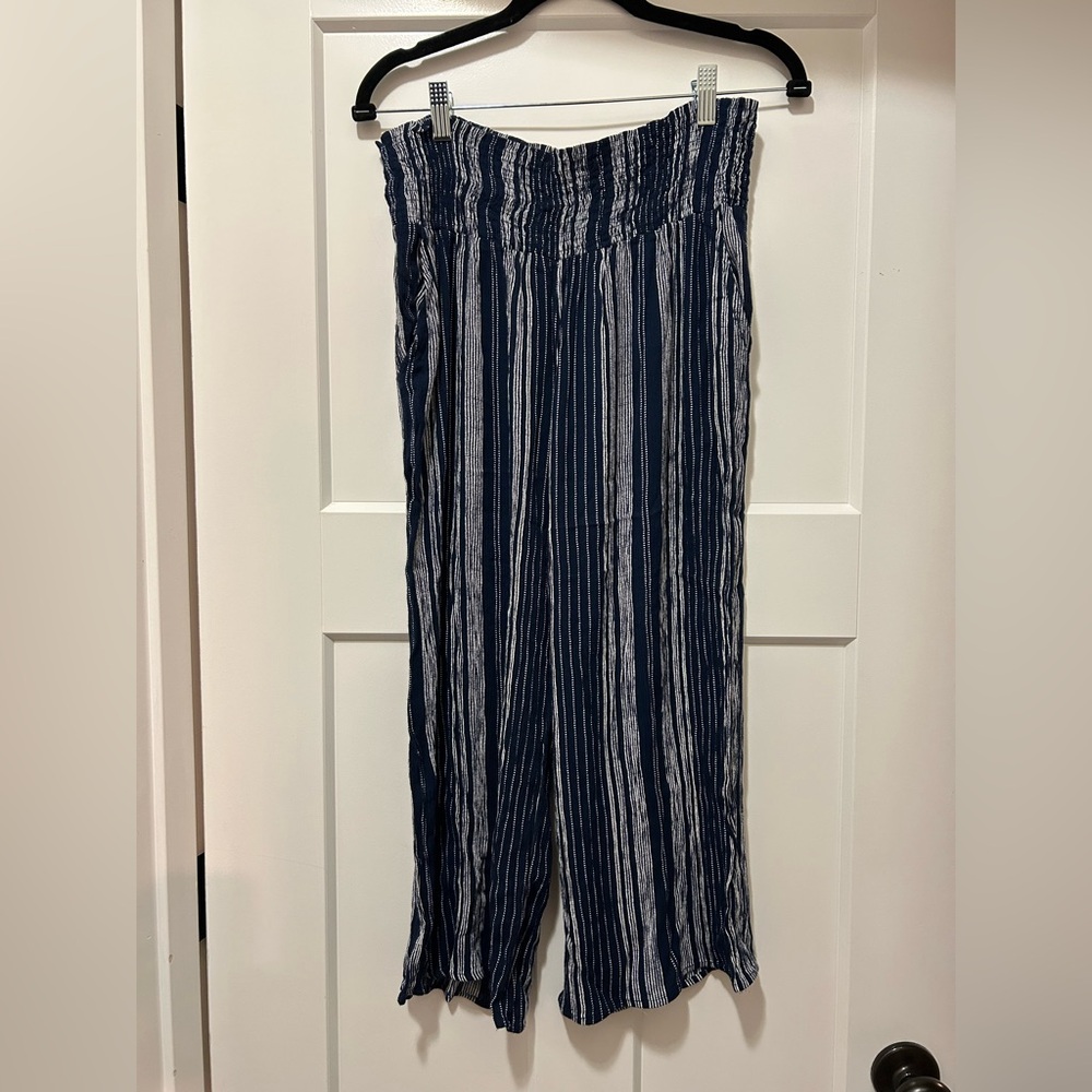 Striped Navy and White Women's Pants
